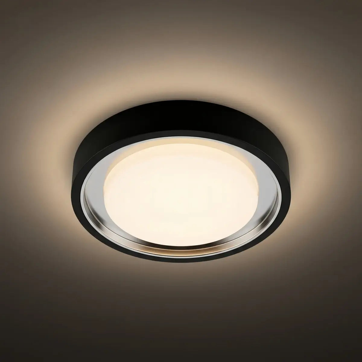 Embrace Modern Outdoor Wall Lamp - Black Metal & Acrylic Round Design for Garden