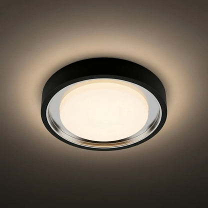 Embrace Modern Outdoor Wall Lamp - Black Metal & Acrylic Round Design for Garden