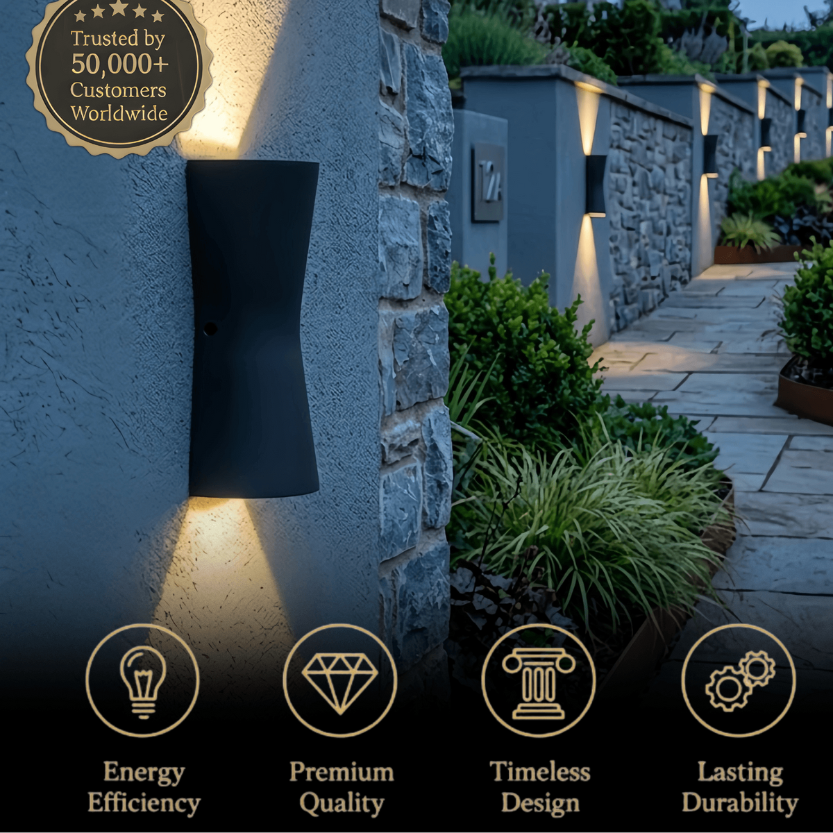 Irondale Modern Outdoor Wall Lamp - Black/White Metal Cylindrical Design for Garden
