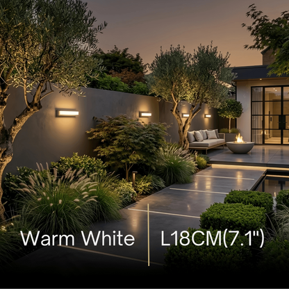 Arcato Modern Outdoor Wall Lamp - Black Metal & Acrylic Rectangular Design for Garden