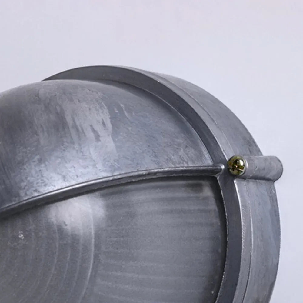 Irondale Modern Round Outdoor Wall Lamp - Silver/Gold Waterproof Metal for Courtyard