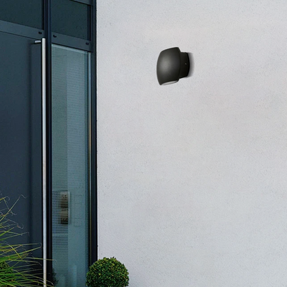 Irondale Modern Geometric Outdoor Wall Lamp - Black/Grey Metal for Garden