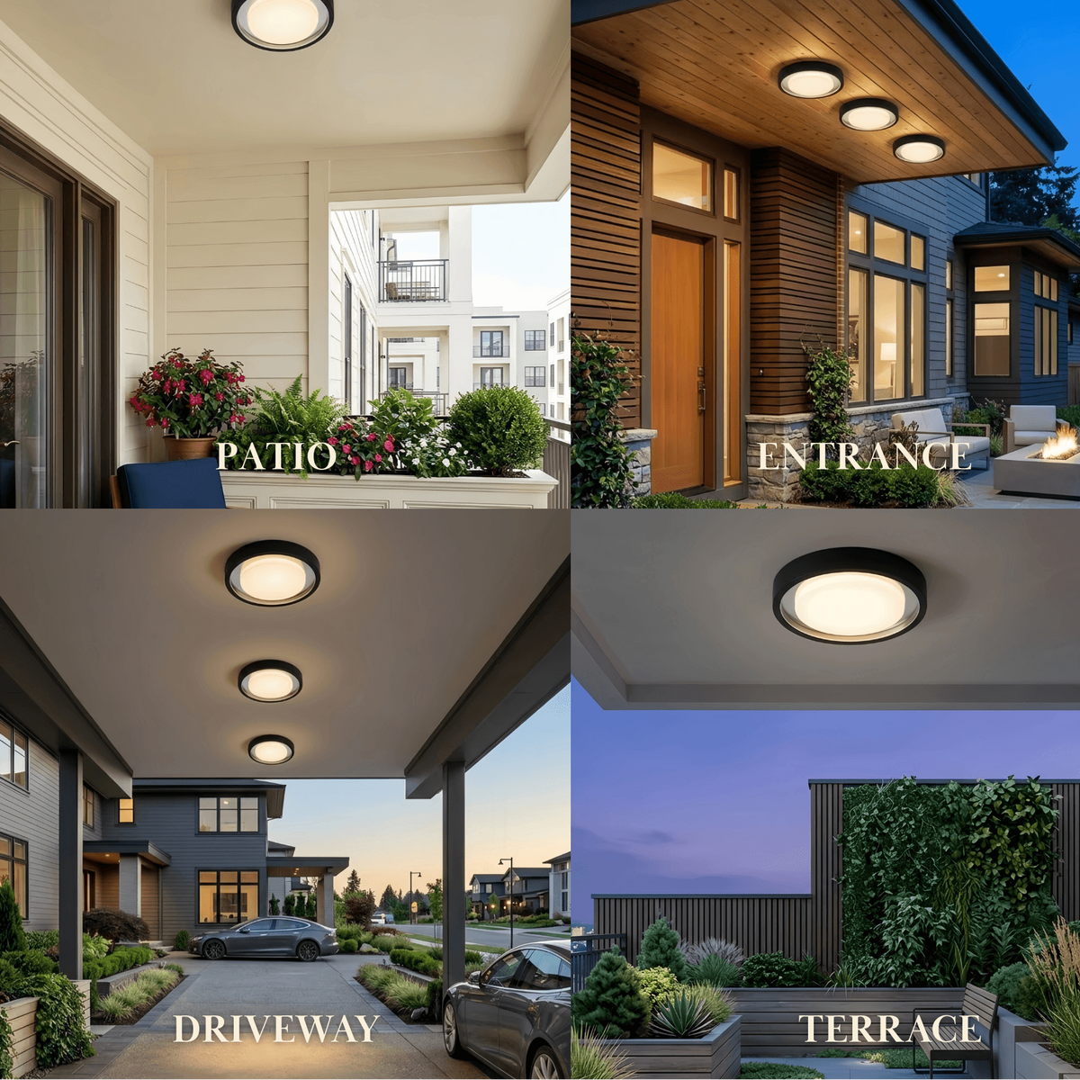 Embrace Modern Outdoor Wall Lamp - Black Metal & Acrylic Round Design for Garden