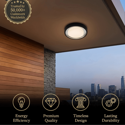 Embrace Modern Outdoor Wall Lamp - Black Metal & Acrylic Round Design for Garden