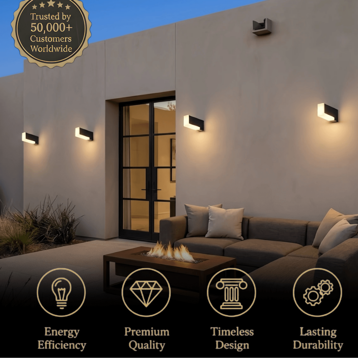 Irondale Modern Outdoor Wall Lamp - Black Metal & Acrylic Irregular Design for Garden