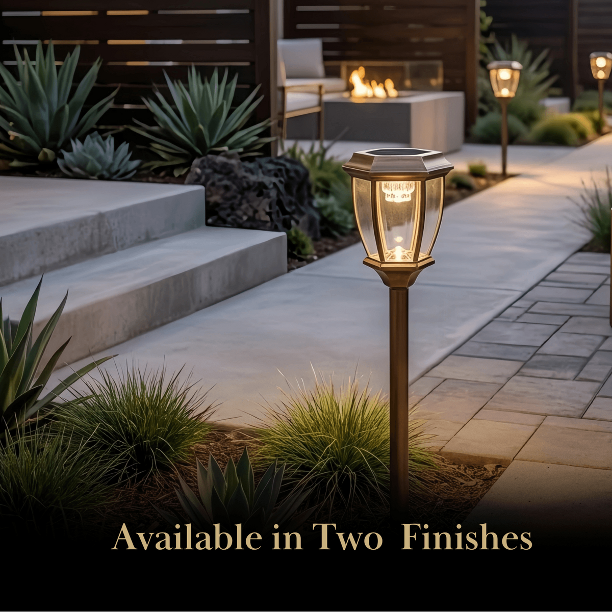 Irondale Industrial Outdoor Pathway Lights - Black Metal Irregular Design for Garden
