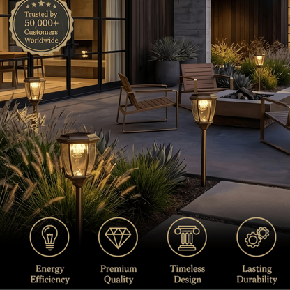 Irondale Industrial Outdoor Pathway Lights - Black Metal Irregular Design for Garden