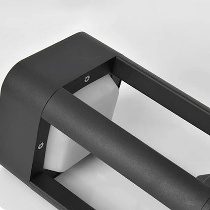 Irondale Industrial Outdoor Pathway Light - Black Metal & Acrylic Rectangle Design for Patio