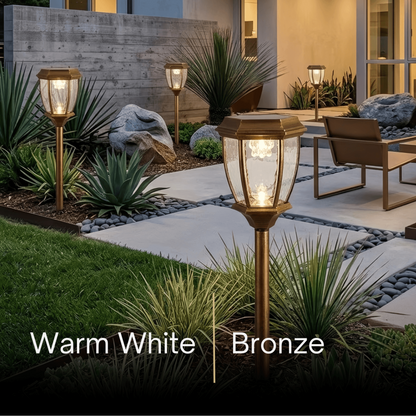 Irondale Industrial Outdoor Pathway Lights - Black Metal Irregular Design for Garden