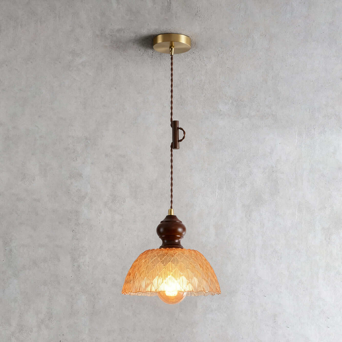 Nuvlight Pelura Pendant Light – French Retro Art Glass Bedside Lamp