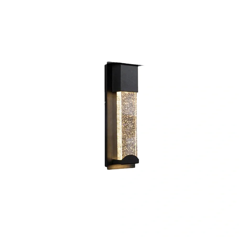 Nuvlight Rectangle Outdoor Wall Lamp - Black Metal/Acrylic for Patio