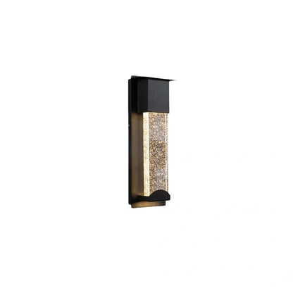 Nuvlight Rectangle Outdoor Wall Lamp - Black Metal/Acrylic for Patio