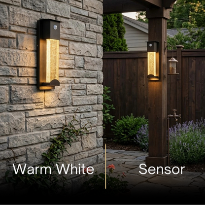 Arcato Modern Rectangle Outdoor Wall Lamp - Black Metal/Acrylic for Patio