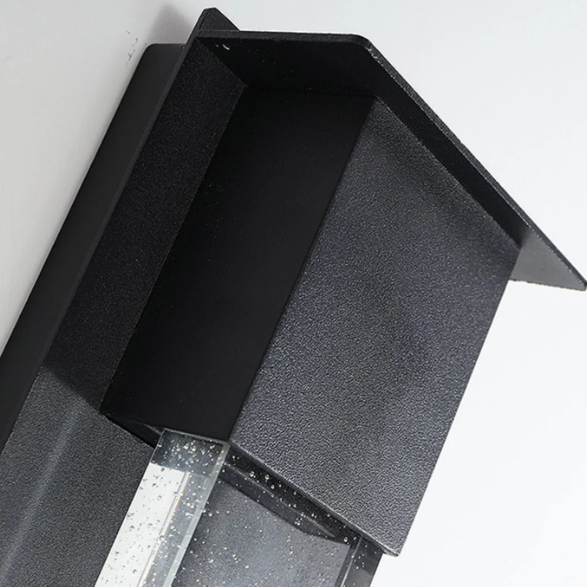 Arcato Modern Rectangle Outdoor Wall Lamp - Black Metal/Acrylic for Patio