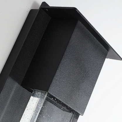 Arcato Modern Rectangle Outdoor Wall Lamp - Black Metal/Acrylic for Patio