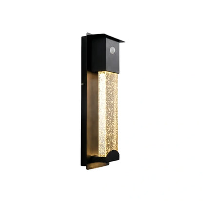 Arcato Modern Rectangle Outdoor Wall Lamp - Black Metal/Acrylic for Patio