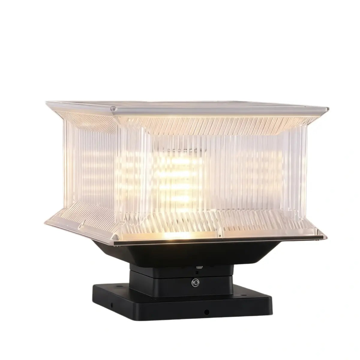 Nuvlight Modern Rectangular LED Outdoor Pillar Light – Solar Metal & Acrylic Garden