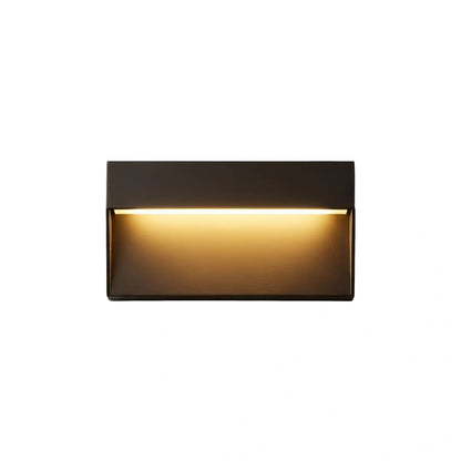 Irondale Industrial Rectangular Outdoor Deck Step Light - Black Metal for Stairs