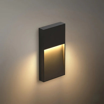 Irondale Industrial Rectangular Outdoor Deck Step Light - Black Metal for Stairs