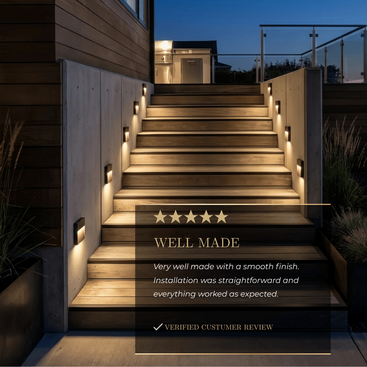 Irondale Industrial Rectangular Outdoor Deck Step Light - Black Metal for Stairs