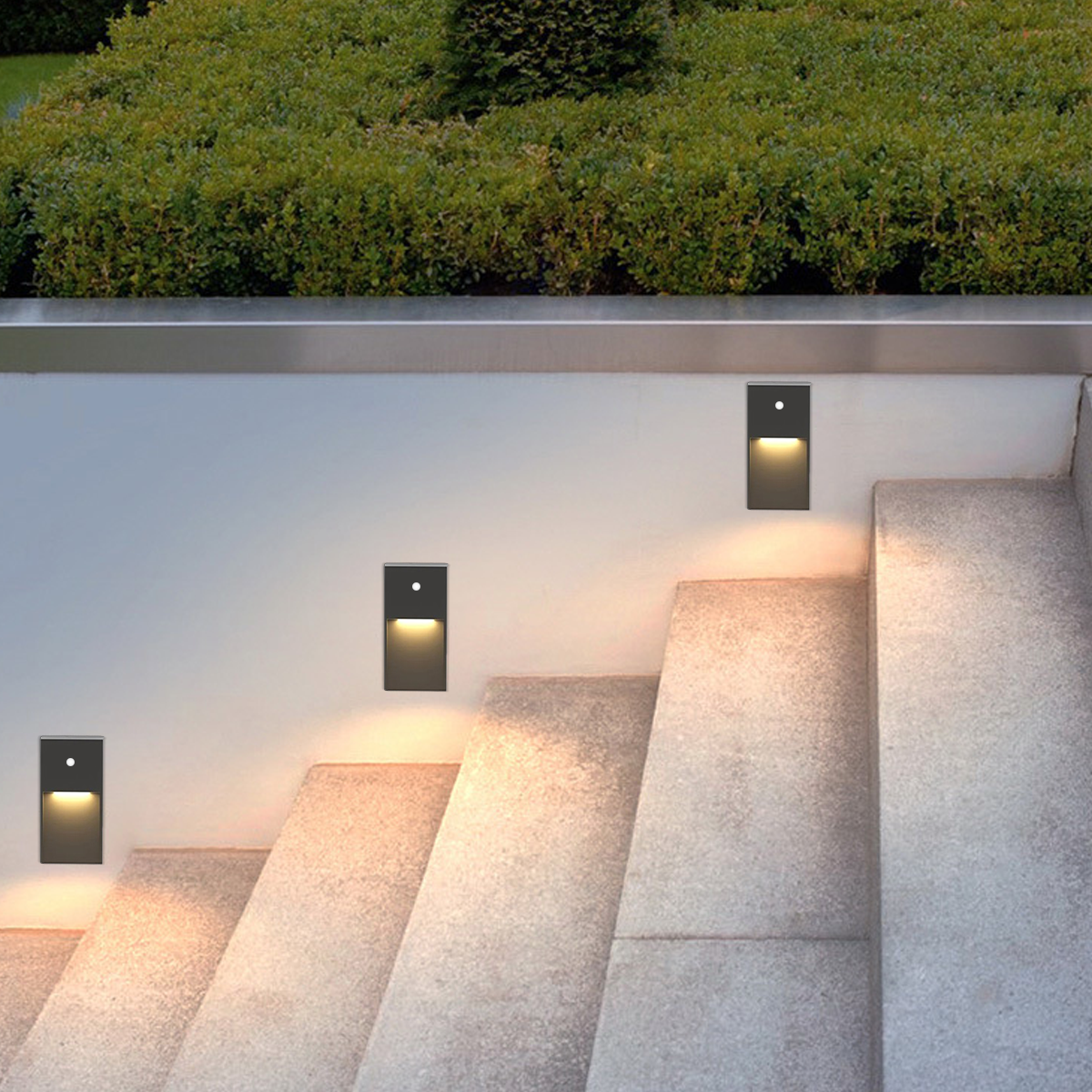 Irondale Industrial Rectangular Outdoor Deck Step Light - Black Metal for Stairs