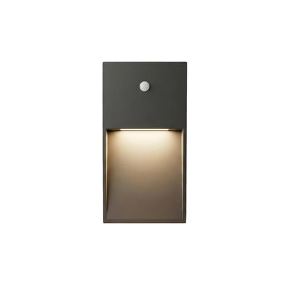 Irondale Industrial Rectangular Outdoor Deck Step Light - Black Metal for Stairs