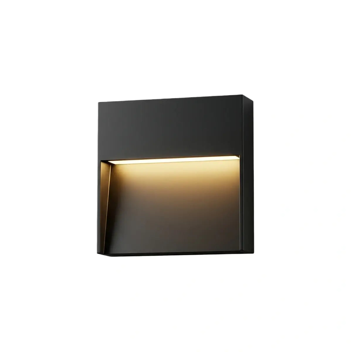 Irondale Industrial Rectangular Outdoor Deck Step Light - Black Metal for Stairs