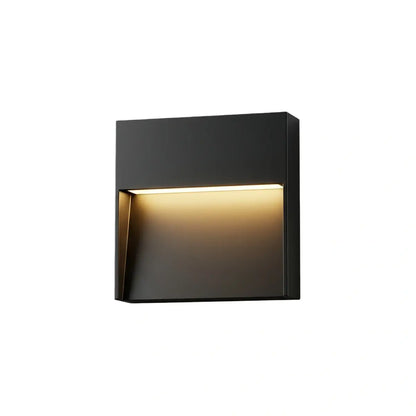 Irondale Industrial Rectangular Outdoor Deck Step Light - Black Metal for Stairs