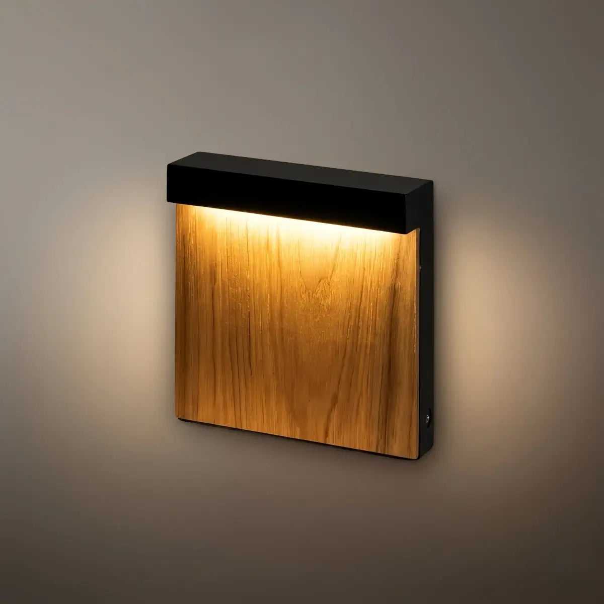 Irondale Modern Rectangular Outdoor Pathway Light - Natural Wood/Metal for Lawn