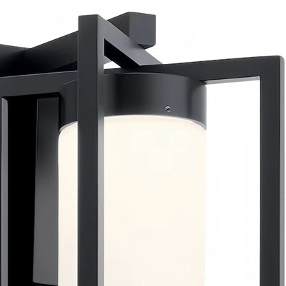 Arcato Modern Rectangular Outdoor Wall Sconce - Black Metal for Courtyard