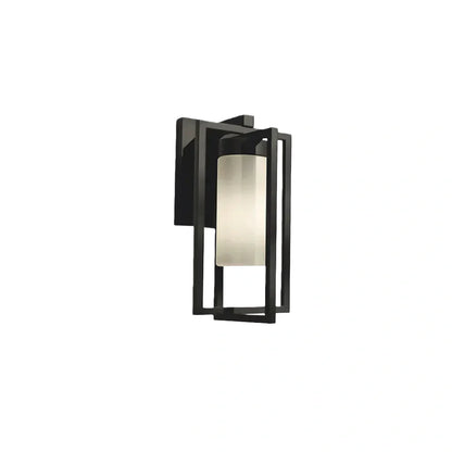 Nuvlight Rectangular Outdoor Wall Sconce - Black Metal for Courtyard