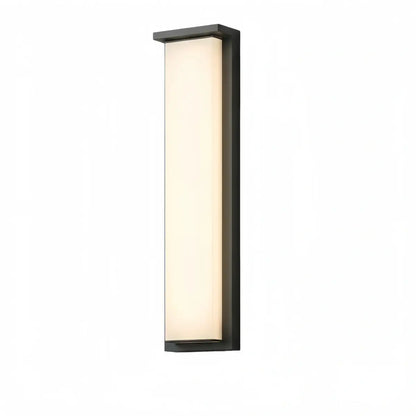 Irondale Modern Rectangular Outdoor Wall Lamp – Black Metal/Acrylic for Garden