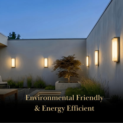Irondale Modern Rectangular Outdoor Wall Lamp – Black Metal/Acrylic for Garden