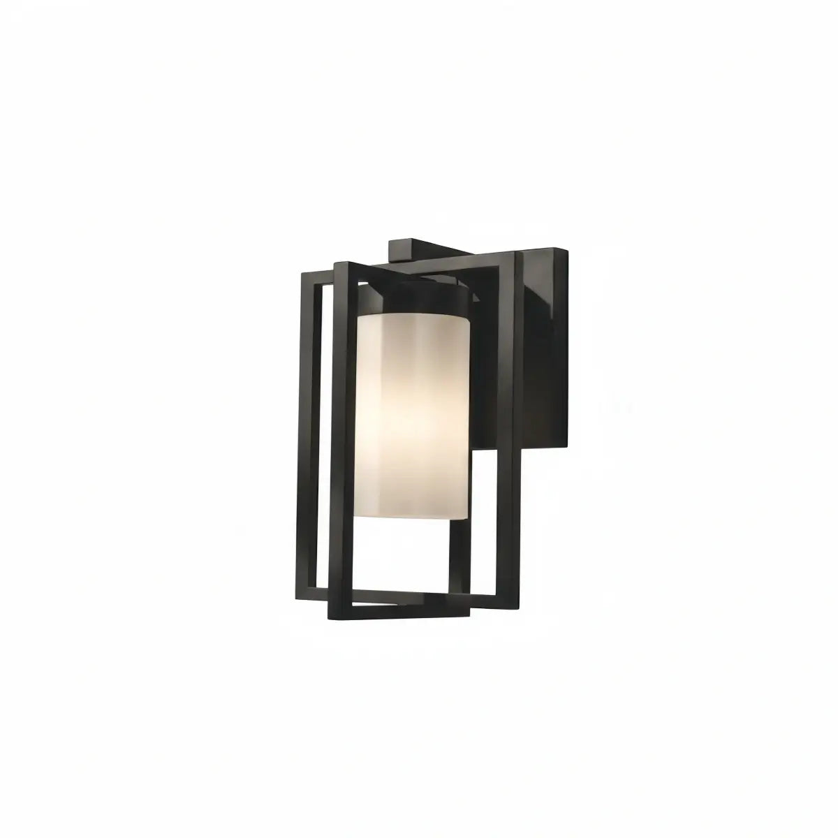 Arcato Modern Rectangular Outdoor Wall Sconce - Black Metal for Courtyard
