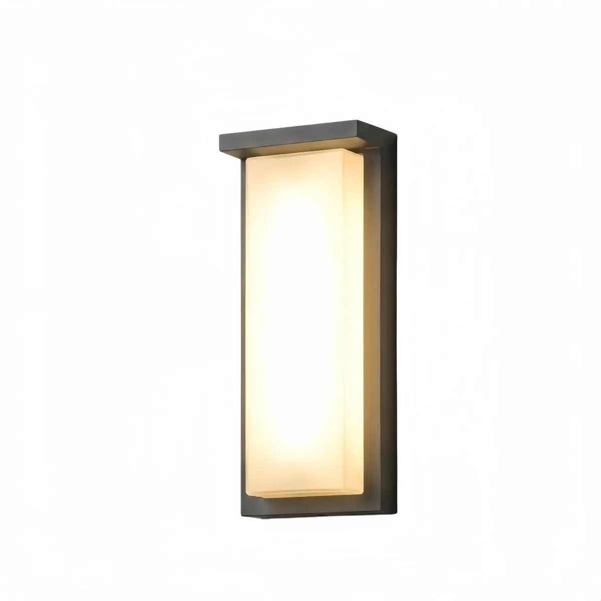 Irondale Modern Rectangular Outdoor Wall Lamp – Black Metal/Acrylic for Garden