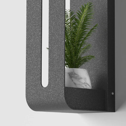 Arcato Modern Rectangular Outdoor Wall Sconce - Black Metal/Acrylic for Courtyard