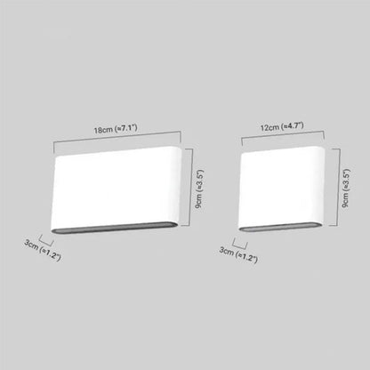 Irondale Minimalist Rectangular Outdoor Wall Lamp - Black Metal for Patio