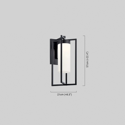 Arcato Modern Rectangular Outdoor Wall Sconce - Black Metal for Courtyard