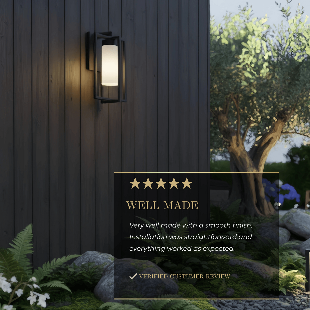 Arcato Modern Rectangular Outdoor Wall Sconce - Black Metal for Courtyard