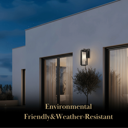 Arcato Modern Rectangular Outdoor Wall Sconce - Black Metal for Courtyard