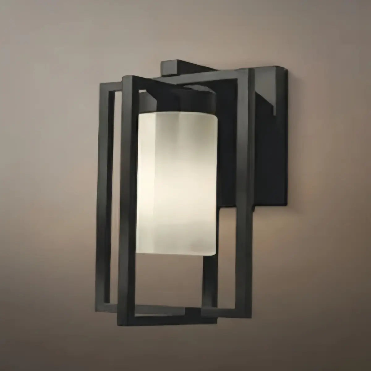 Arcato Modern Rectangular Outdoor Wall Sconce - Black Metal for Courtyard