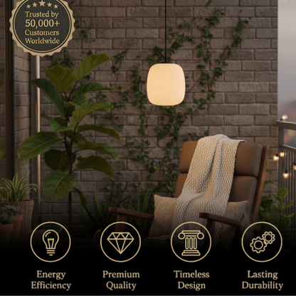 Crema Retro White Outdoor Pendant Light Metal/Acrylic Lantern Design