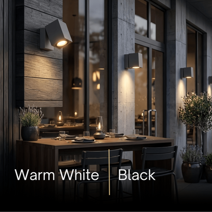 Arcato Modern Rotatable Square Wall Lamp - Black Metal for Outdoor Garden