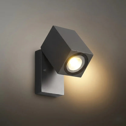 Arcato Modern Rotatable Square Wall Lamp - Black Metal for Outdoor Garden