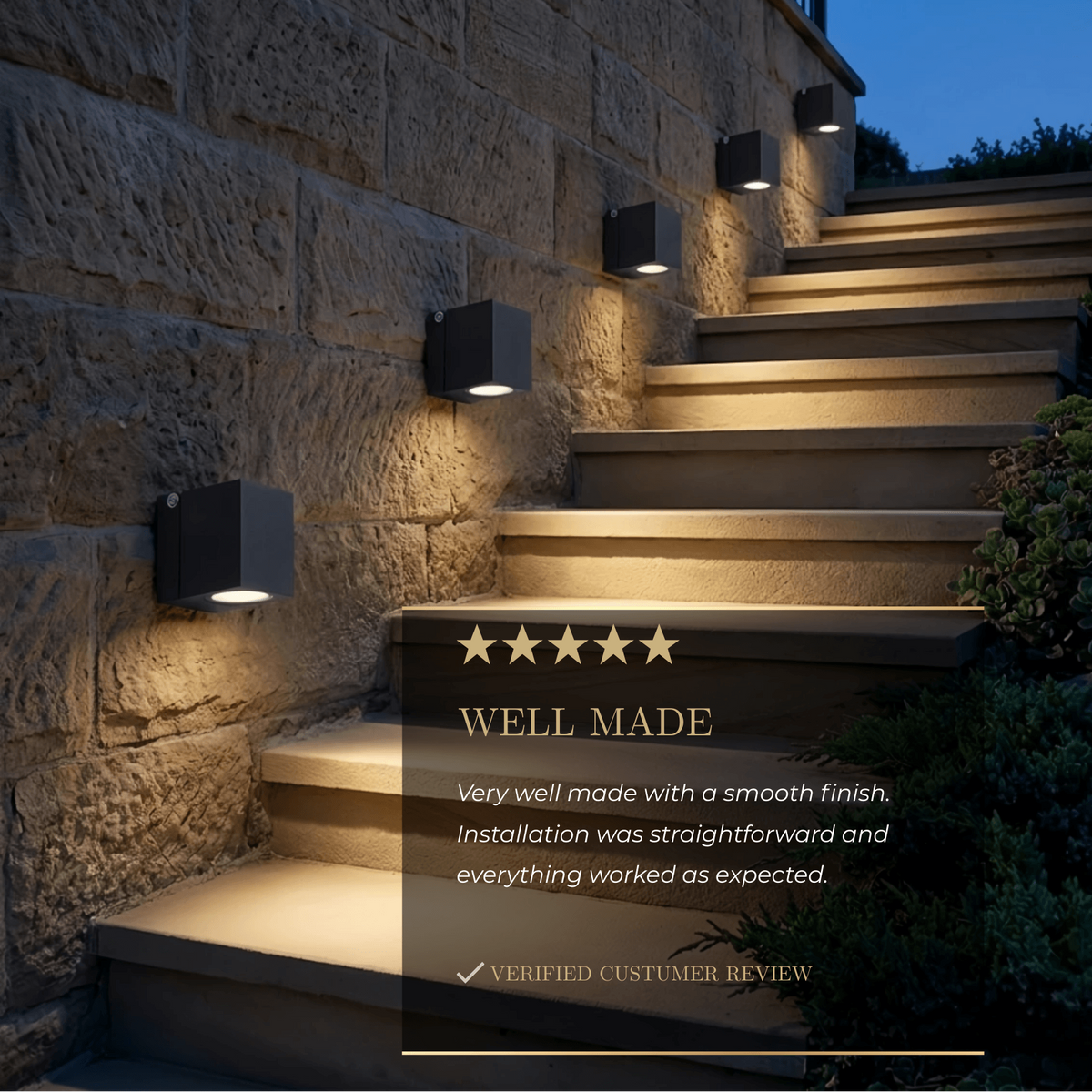Arcato Modern Rotatable Square Wall Lamp - Black Metal for Outdoor Garden