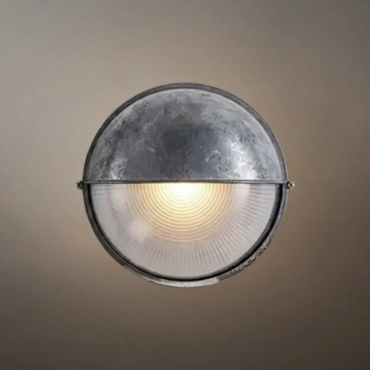 Irondale Modern Round Outdoor Wall Lamp - Silver/Gold Waterproof Metal for Courtyard
