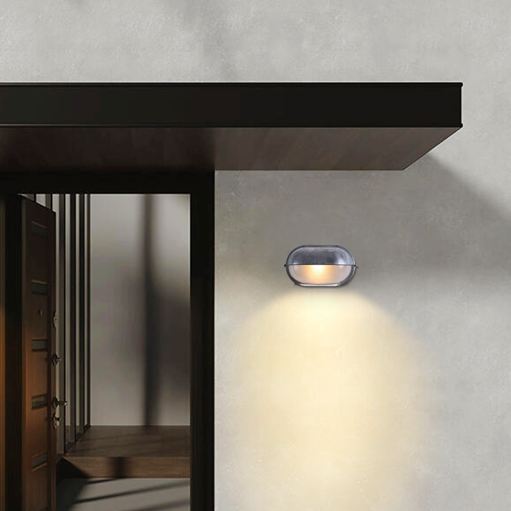Irondale Modern Round Outdoor Wall Lamp - Silver/Gold Waterproof Metal for Courtyard