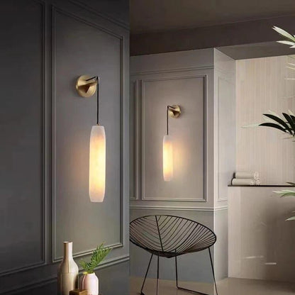 Natural Marble Wall Sconce – Modern Stone LED Wall Light