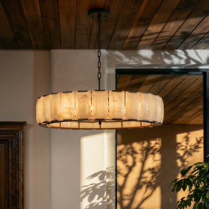 Sakhra Round Alabaster Chandelier