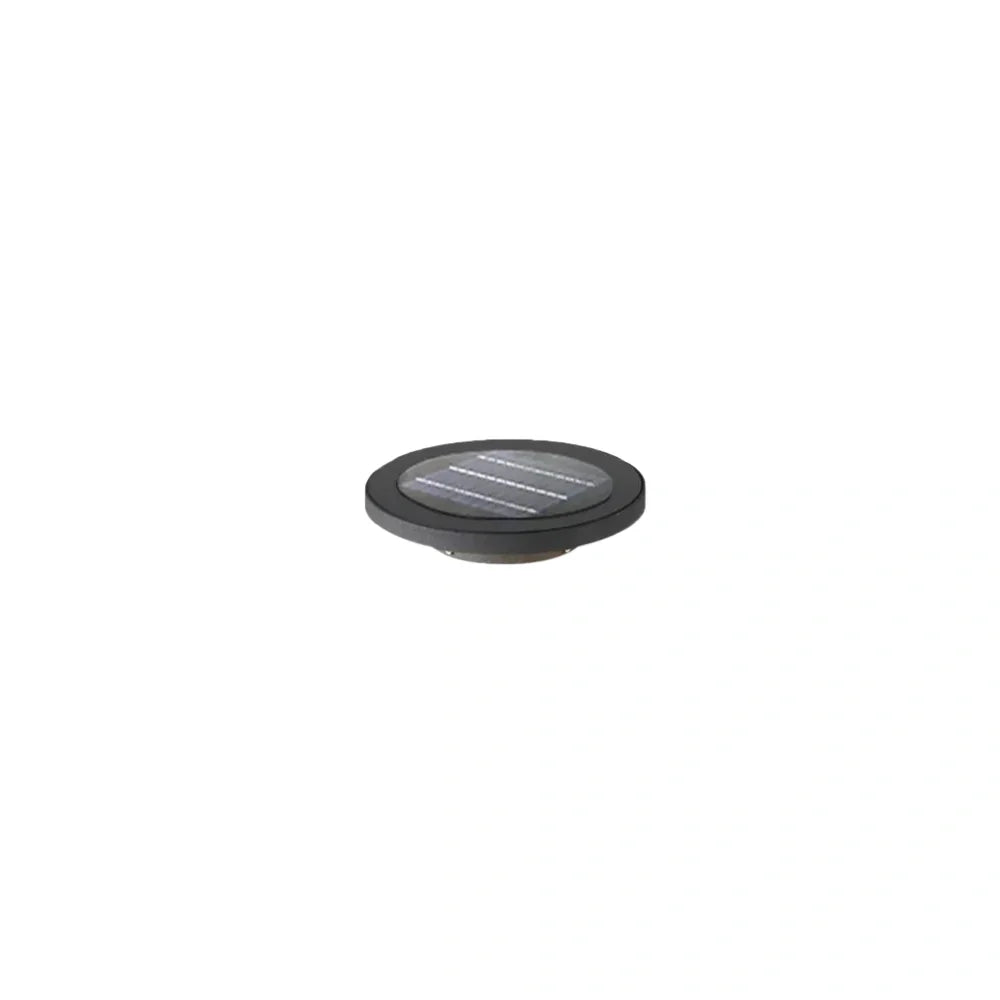 Nuvlight Round Solar Outdoor Ground Light - Black Metal for Garden